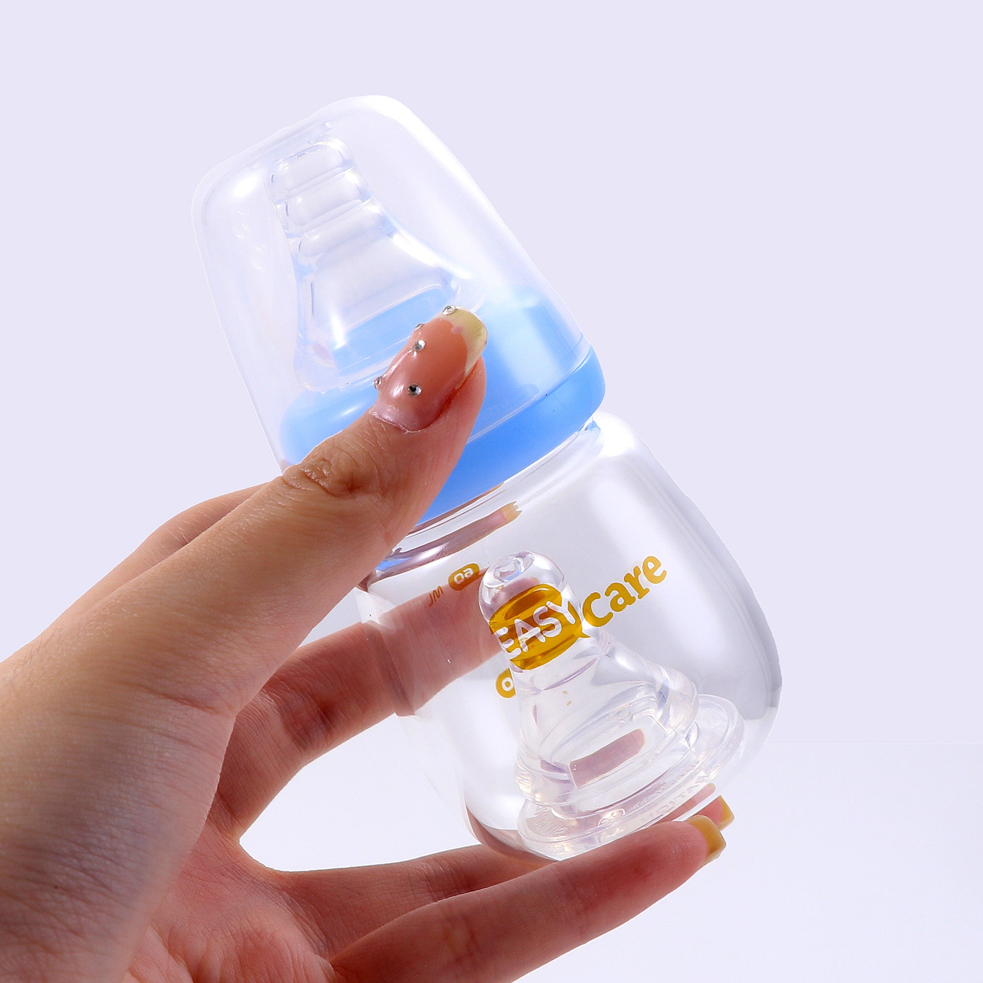 5pcs EASYCARE Glass Baby Bottles with Wide Mouth & Anti-Collapse Nipples, Newborn-riendly Handle, 2 Nipples (0.0-9.84ft) + 60ml\u002F2.1oz Bottle - Ideal for Breastmilk, Formula, Sippy Cup for Baby Showers, Birthdays, Christmas Gifts (Multicolor