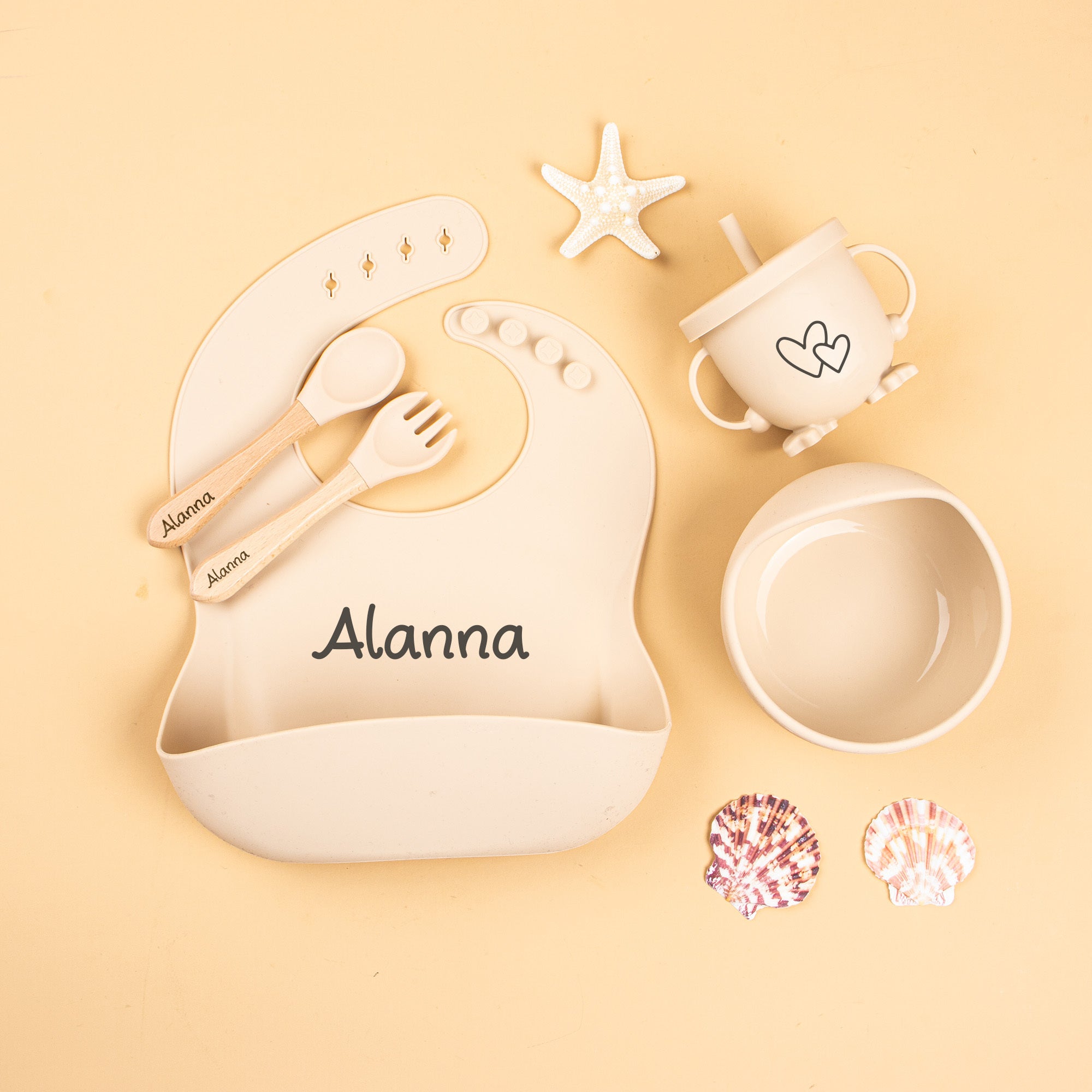 Personalized Custom Silicone Weaning Set, Cartoon Weaning Set for Toddler Baby Kids, Feeding Set with Name, Baby Plate, Baby Gift.