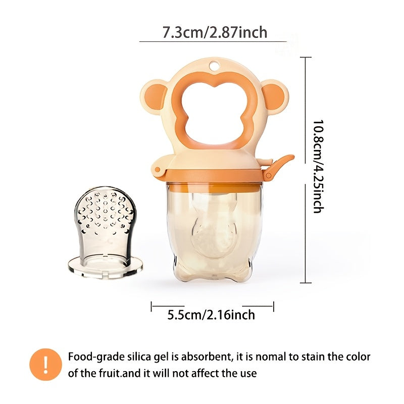 Silicone Fruit & Vegetable Feeders Suitable for Infants and Toddlers 0-3 Years - Food Grade Safe Pacifier with Handle & Middle Nipple Nipple for Self-Feeding, Soft Non-Toxic Feeding for Solid