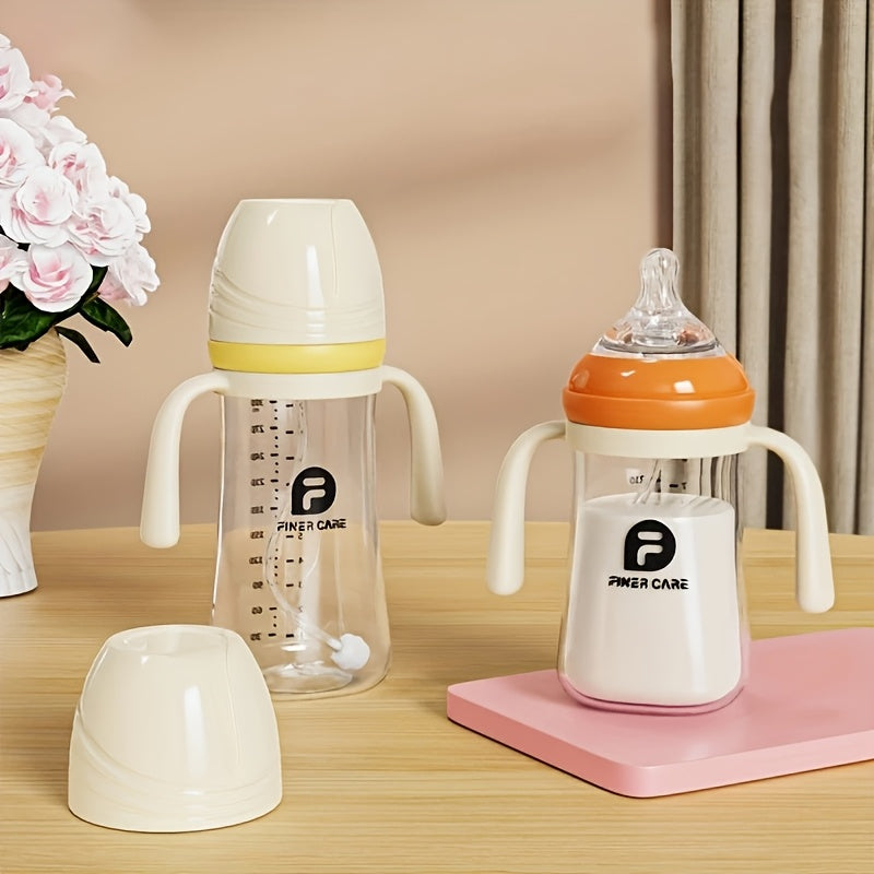 2pcs\u002F1pc HOTMIR Baby Bottle with Handle & Straw - Wide Mouth Formula\u002FBreastmilk Bottle Suitable for Baby's Little Hands, Plastic Feeding Accessory, Ideal for Travel & Bedtime Feedings ( &)