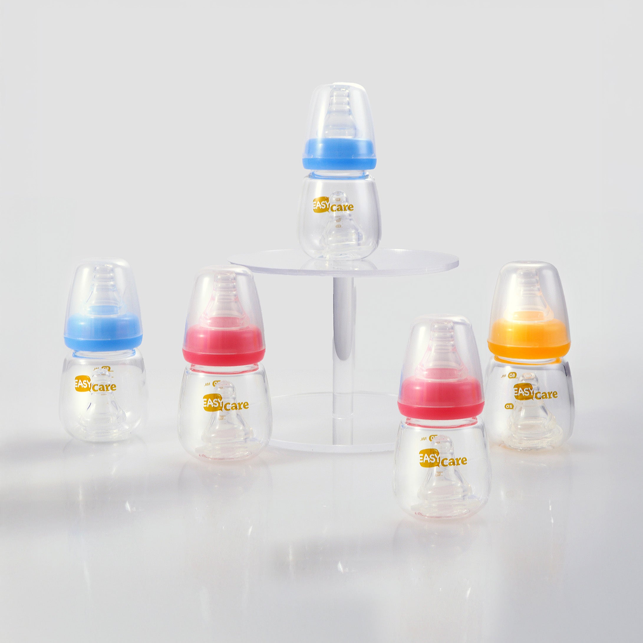 5pcs EASYCARE Glass Baby Bottles with Wide Mouth & Anti-Collapse Nipples, Newborn-riendly Handle, 2 Nipples (0.0-9.84ft) + 60ml\u002F2.1oz Bottle - Ideal for Breastmilk, Formula, Sippy Cup for Baby Showers, Birthdays, Christmas Gifts (Multicolor
