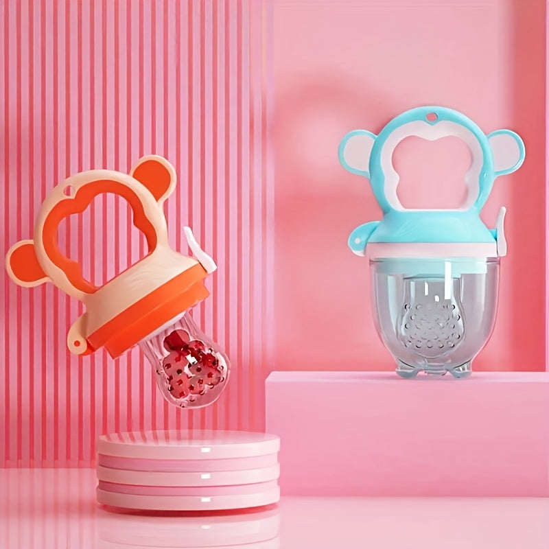 Silicone Fruit & Vegetable Feeders Suitable for Infants and Toddlers 0-3 Years - Food Grade Safe Pacifier with Handle & Middle Nipple Nipple for Self-Feeding, Soft Non-Toxic Feeding for Solid
