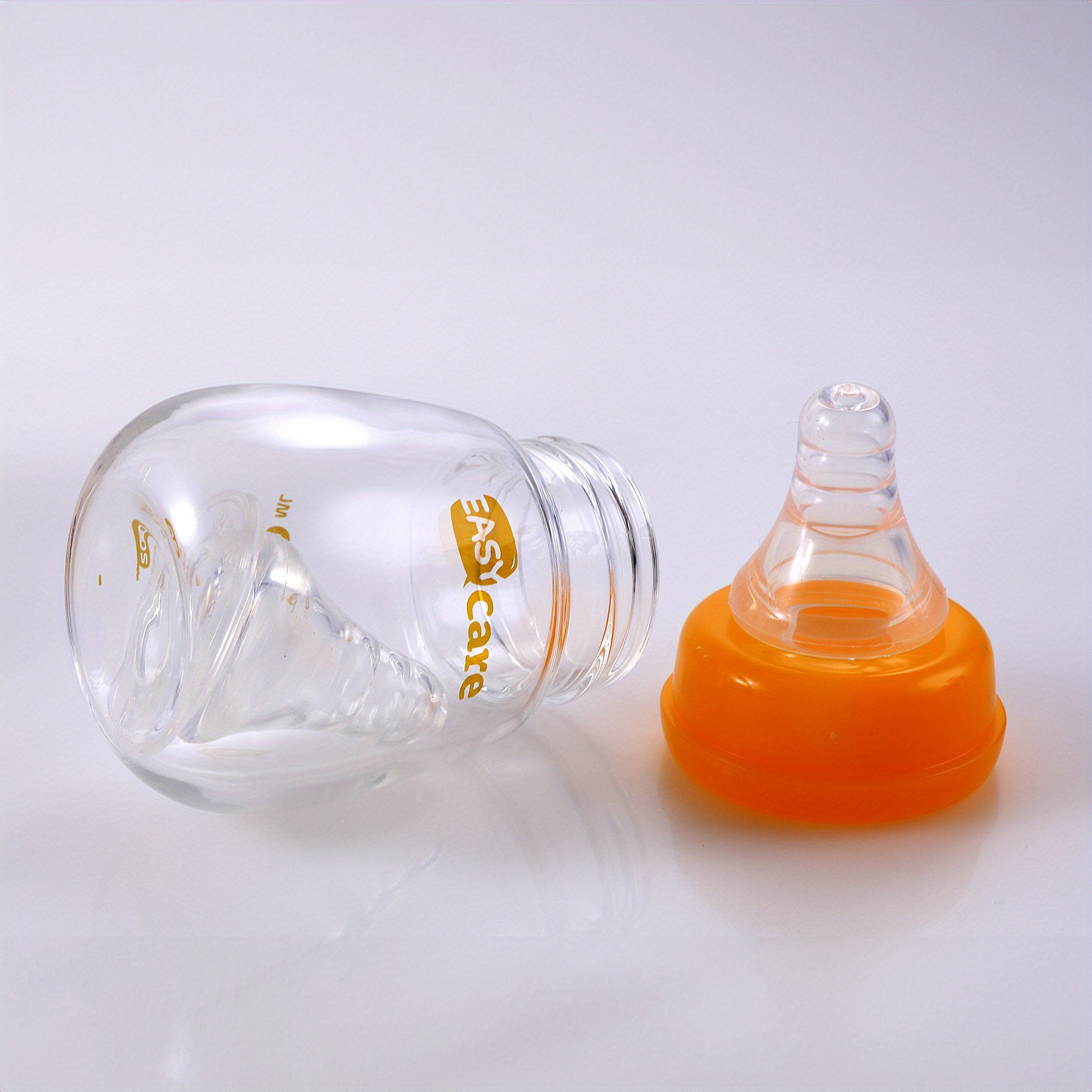 5pcs EASYCARE Glass Baby Bottles with Wide Mouth & Anti-Collapse Nipples, Newborn-riendly Handle, 2 Nipples (0.0-9.84ft) + 60ml\u002F2.1oz Bottle - Ideal for Breastmilk, Formula, Sippy Cup for Baby Showers, Birthdays, Christmas Gifts (Multicolor