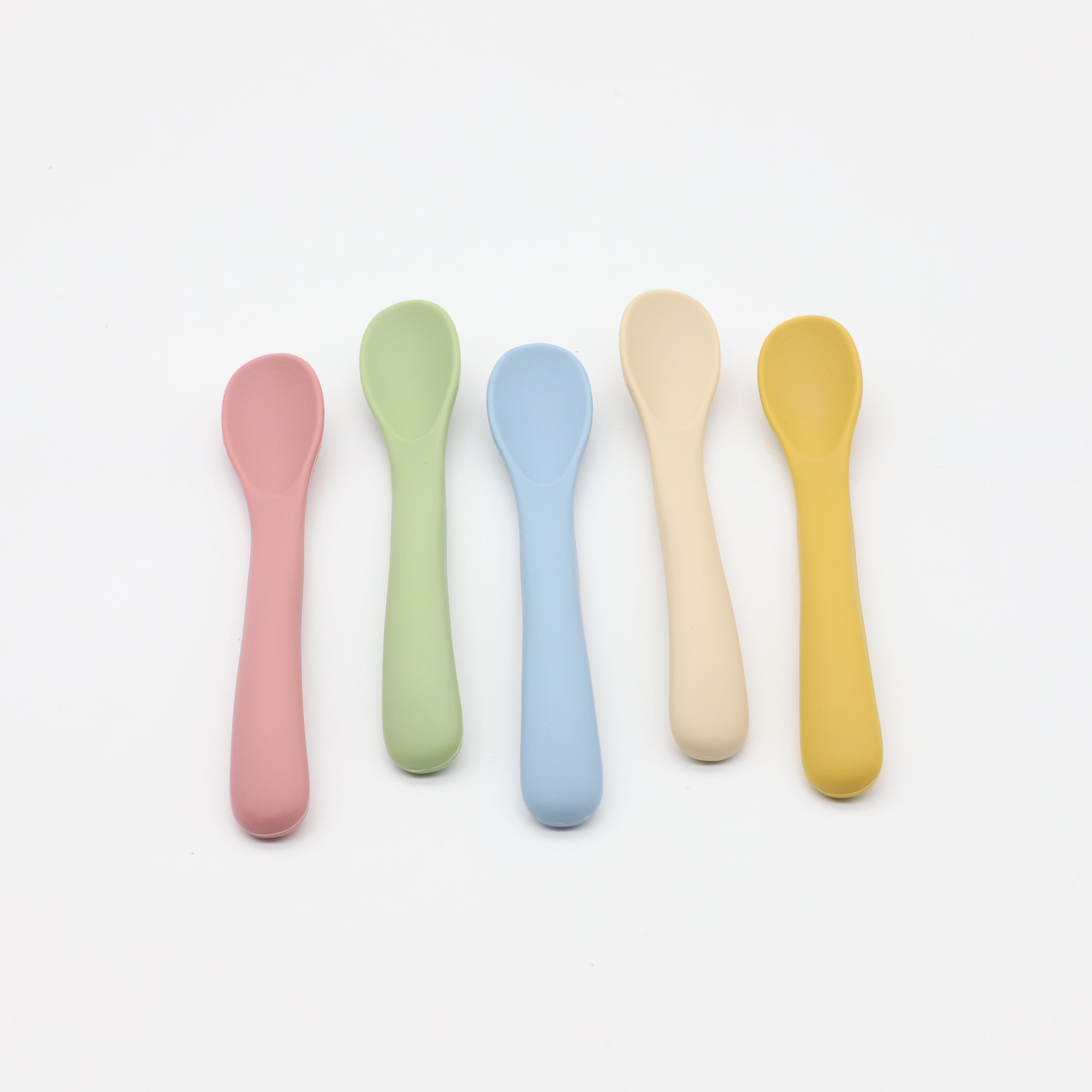 Silicone Spoons, Soft-Tip Spoons for First Stage Feeding, Bendable, Chewproof Training Spoon Utensils, Ideal for Self-Feeding And Led Weaning, Safe And Bpa-Free