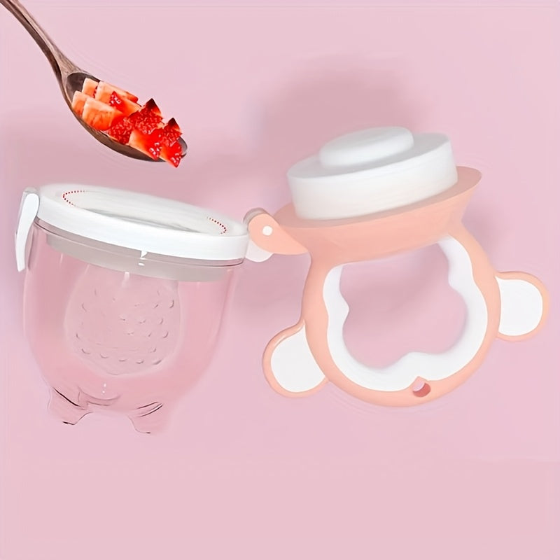 Silicone Fruit & Vegetable Feeders Suitable for Infants and Toddlers 0-3 Years - Food Grade Safe Pacifier with Handle & Middle Nipple Nipple for Self-Feeding, Soft Non-Toxic Feeding for Solid