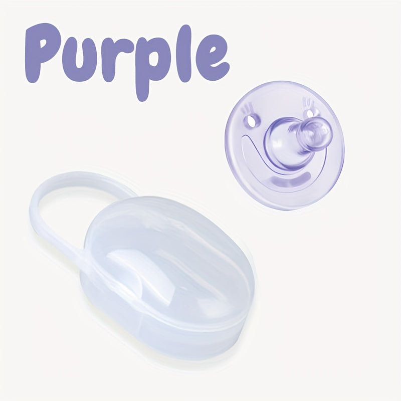 BPA-Free Round Smile Pacifier, Available in 4 Colors, Suitable for 0-year-old Babies, Food-grade Silicone Material
