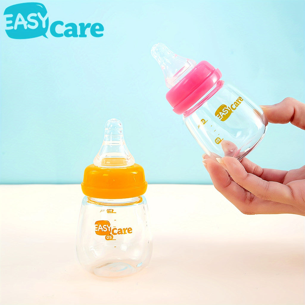 Set of 5 EASYCARE Glass Baby Bottles for Newborns, Each Holding 2.1 Oz\u002F60Ml, Comes with Two Nipples Suitable for 0-3 Months, Features an Anti-Collapse Design, And Is Easy to Clean And Transport. Perfect As a Sippy Cup for Infants