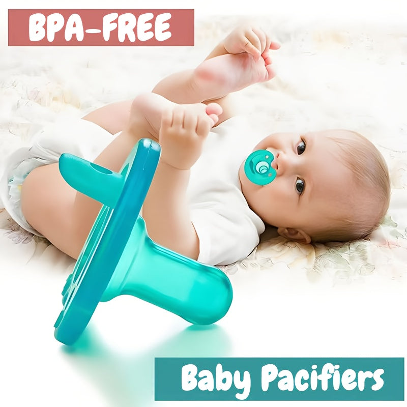 BPA-Free Round Smile Pacifier, Available in 4 Colors, Suitable for 0-year-old Babies, Food-grade Silicone Material