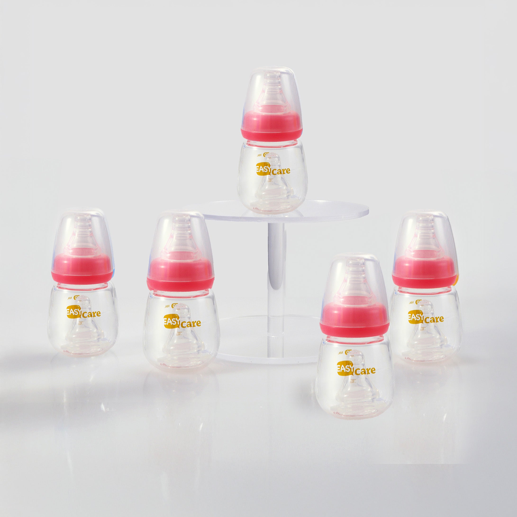 5pcs EASYCARE Glass Baby Bottles with Wide Mouth & Anti-Collapse Nipples, Newborn-riendly Handle, 2 Nipples (0.0-9.84ft) + 60ml\u002F2.1oz Bottle - Ideal for Breastmilk, Formula, Sippy Cup for Baby Showers, Birthdays, Christmas Gifts (Multicolor