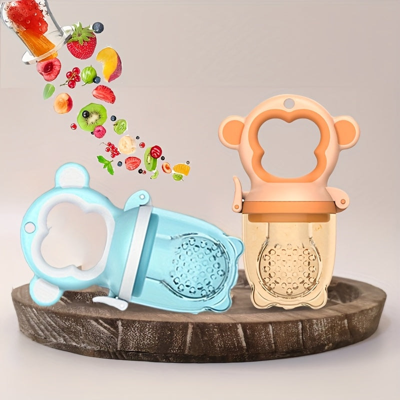 Silicone Fruit & Vegetable Feeders Suitable for Infants and Toddlers 0-3 Years - Food Grade Safe Pacifier with Handle & Middle Nipple Nipple for Self-Feeding, Soft Non-Toxic Feeding for Solid