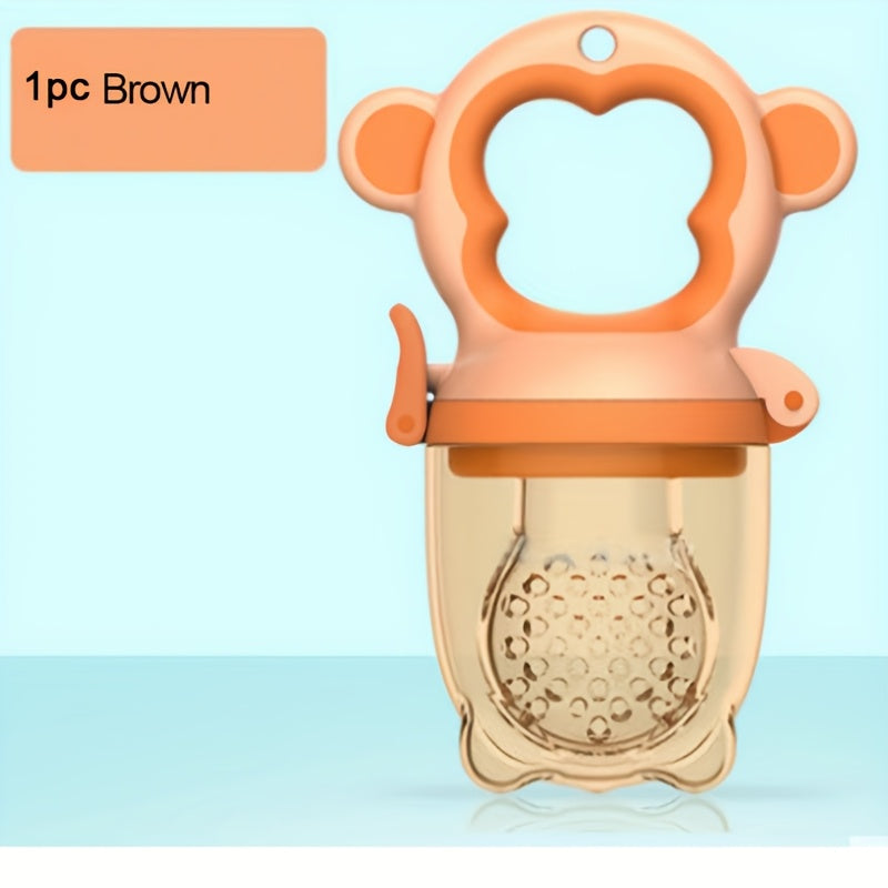 Silicone Fruit & Vegetable Feeders Suitable for Infants and Toddlers 0-3 Years - Food Grade Safe Pacifier with Handle & Middle Nipple Nipple for Self-Feeding, Soft Non-Toxic Feeding for Solid