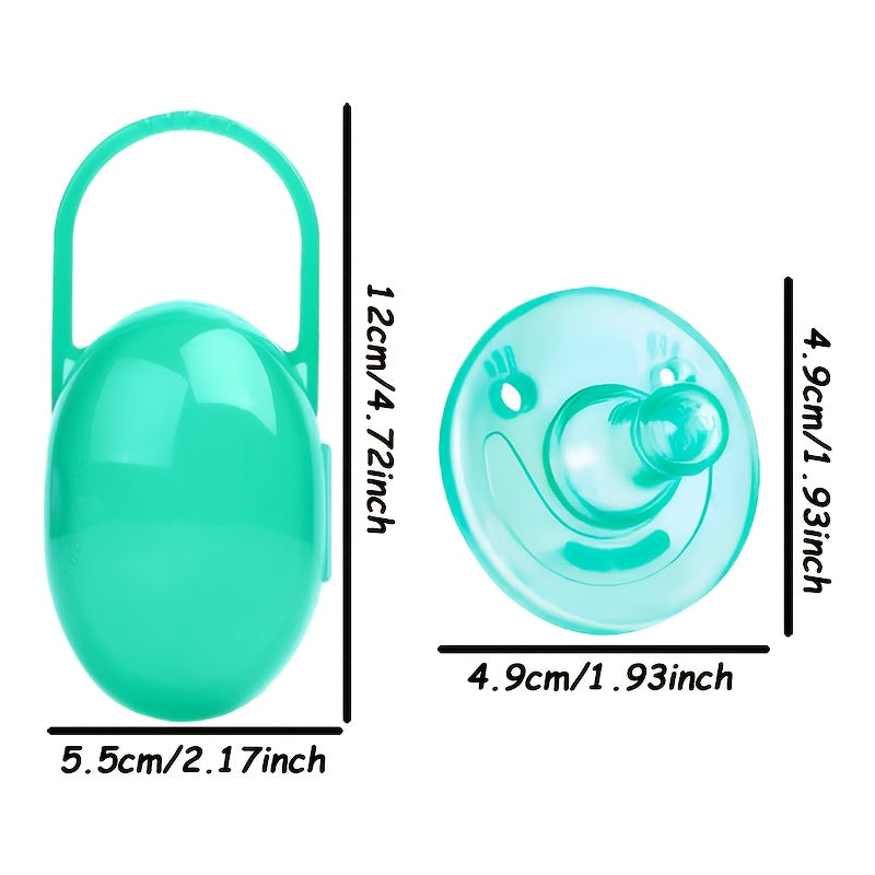 BPA-Free Round Smile Pacifier, Available in 4 Colors, Suitable for 0-year-old Babies, Food-grade Silicone Material