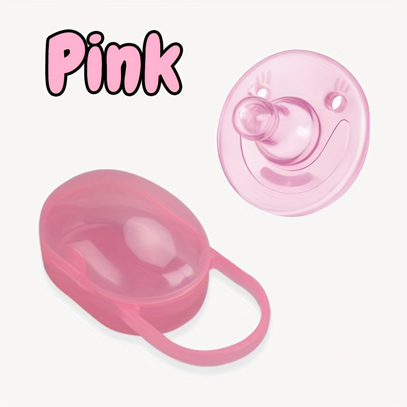 BPA-Free Round Smile Pacifier, Available in 4 Colors, Suitable for 0-year-old Babies, Food-grade Silicone Material