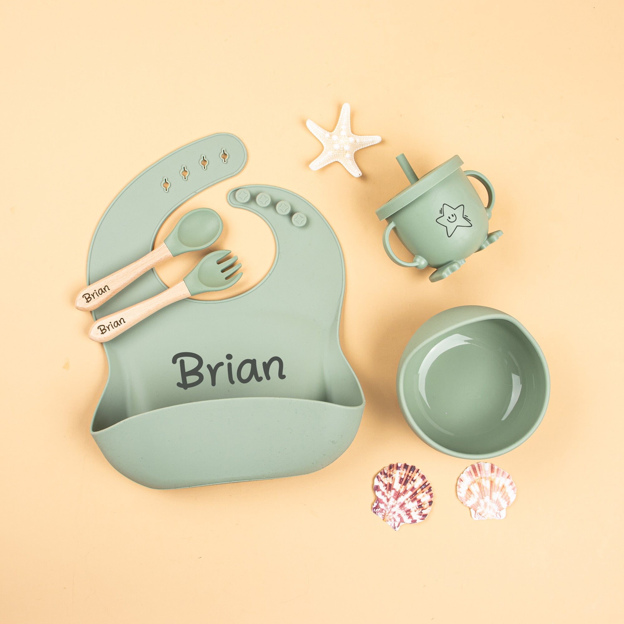 Personalized Custom Silicone Weaning Set, Cartoon Weaning Set for Toddler Baby Kids, Feeding Set with Name, Baby Plate, Baby Gift.
