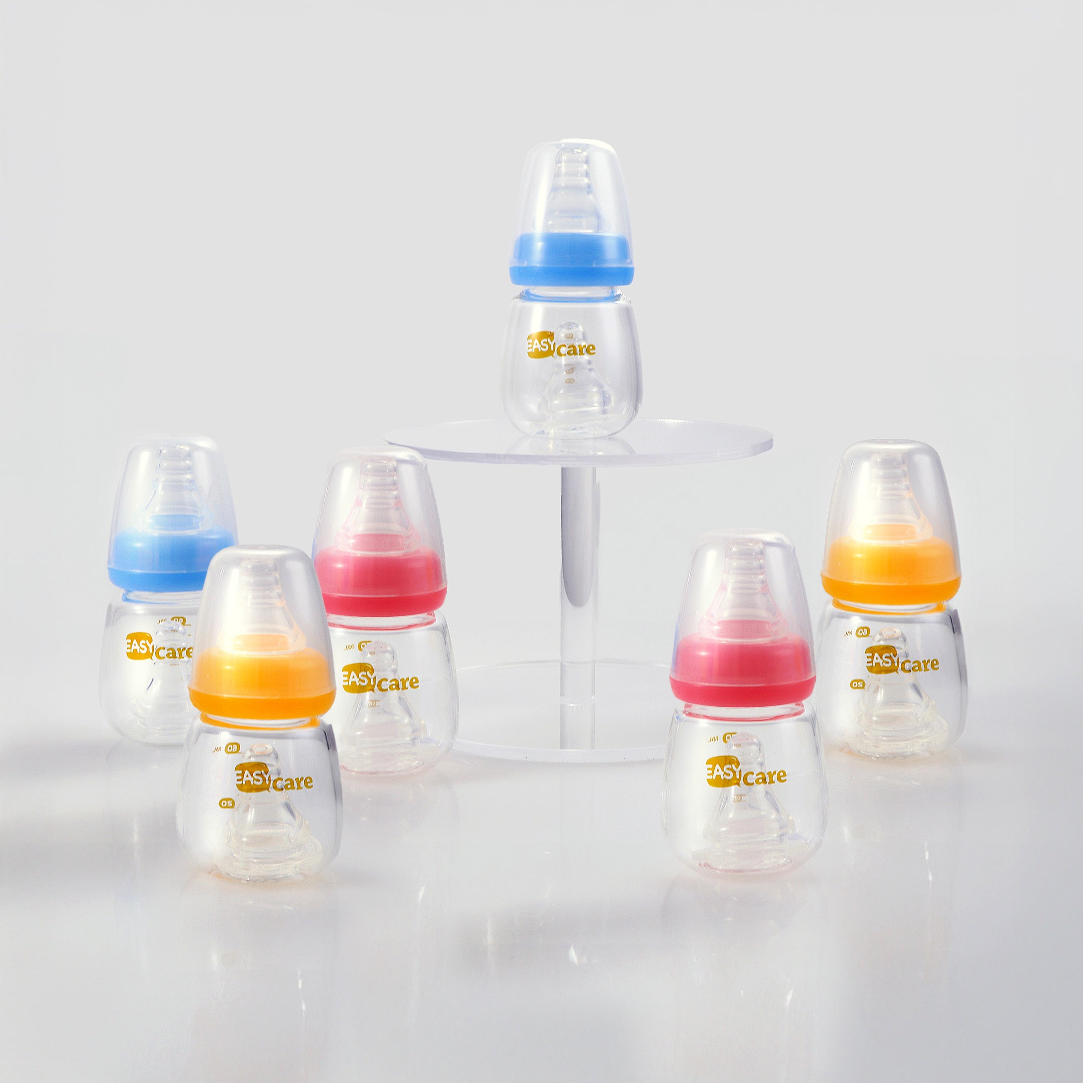 5pcs EASYCARE Glass Baby Bottles with Wide Mouth & Anti-Collapse Nipples, Newborn-riendly Handle, 2 Nipples (0.0-9.84ft) + 60ml\u002F2.1oz Bottle - Ideal for Breastmilk, Formula, Sippy Cup for Baby Showers, Birthdays, Christmas Gifts (Multicolor