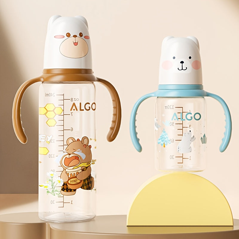 2pcs\u002F1pc 8.12oz polypropylene baby bottle with handle - leak proof standard caliber, durable PP material and nipple, ideal gift choice