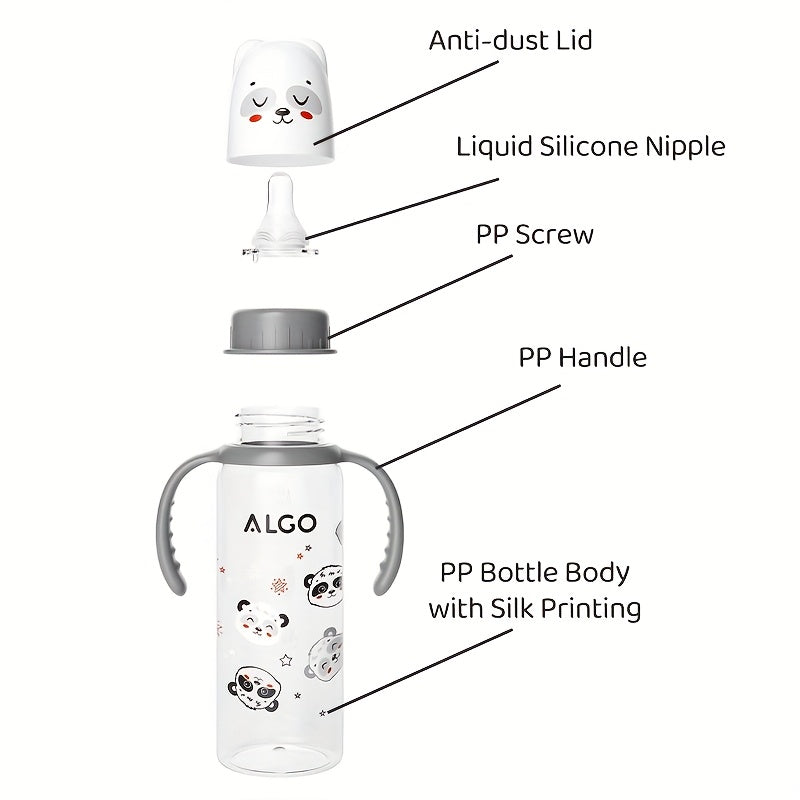 2pcs\u002F1pc 8.12oz polypropylene baby bottle with handle - leak proof standard caliber, durable PP material and nipple, ideal gift choice