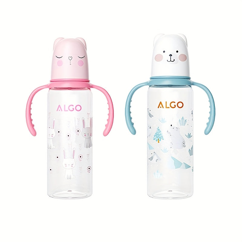 2pcs\u002F1pc 8.12oz polypropylene baby bottle with handle - leak proof standard caliber, durable PP material and nipple, ideal gift choice