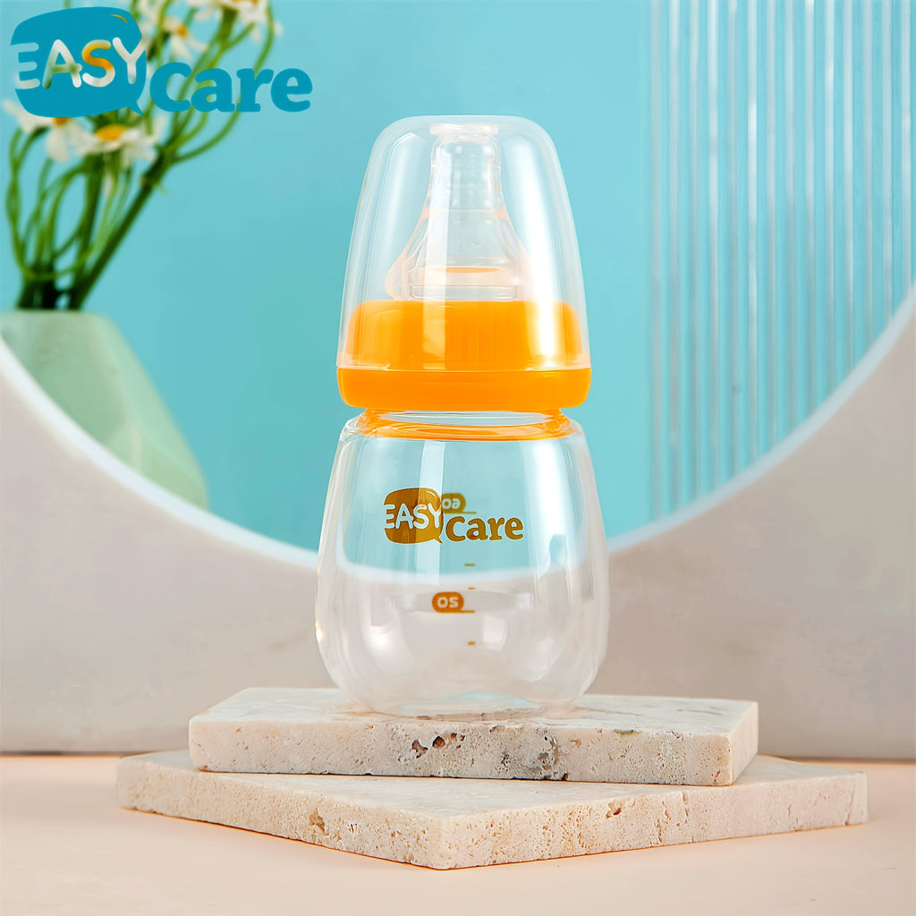 Set of 5 EASYCARE Glass Baby Bottles for Newborns, Each Holding 2.1 Oz\u002F60Ml, Comes with Two Nipples Suitable for 0-3 Months, Features an Anti-Collapse Design, And Is Easy to Clean And Transport. Perfect As a Sippy Cup for Infants