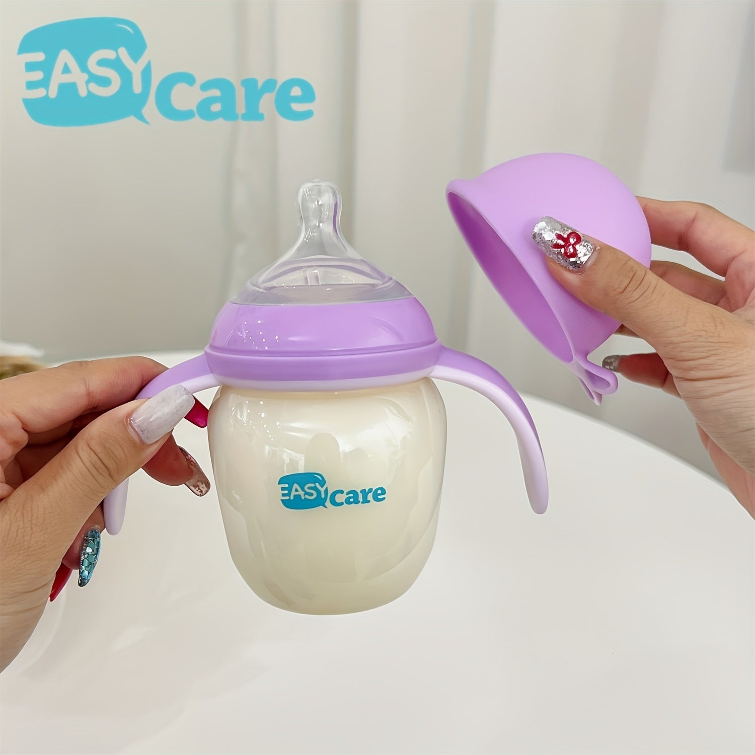 Set of 5 EASYCARE Baby Bottles with a Wide Opening, Suitable for Infants Aged 6-12 Months, 160Ml\u002F5.6Oz Made from Durable PPSU - Convenient, Easy to Hold And Clean Sippy And Straw Cups - Perfect for Baby Showers, Gender Reveal Parties