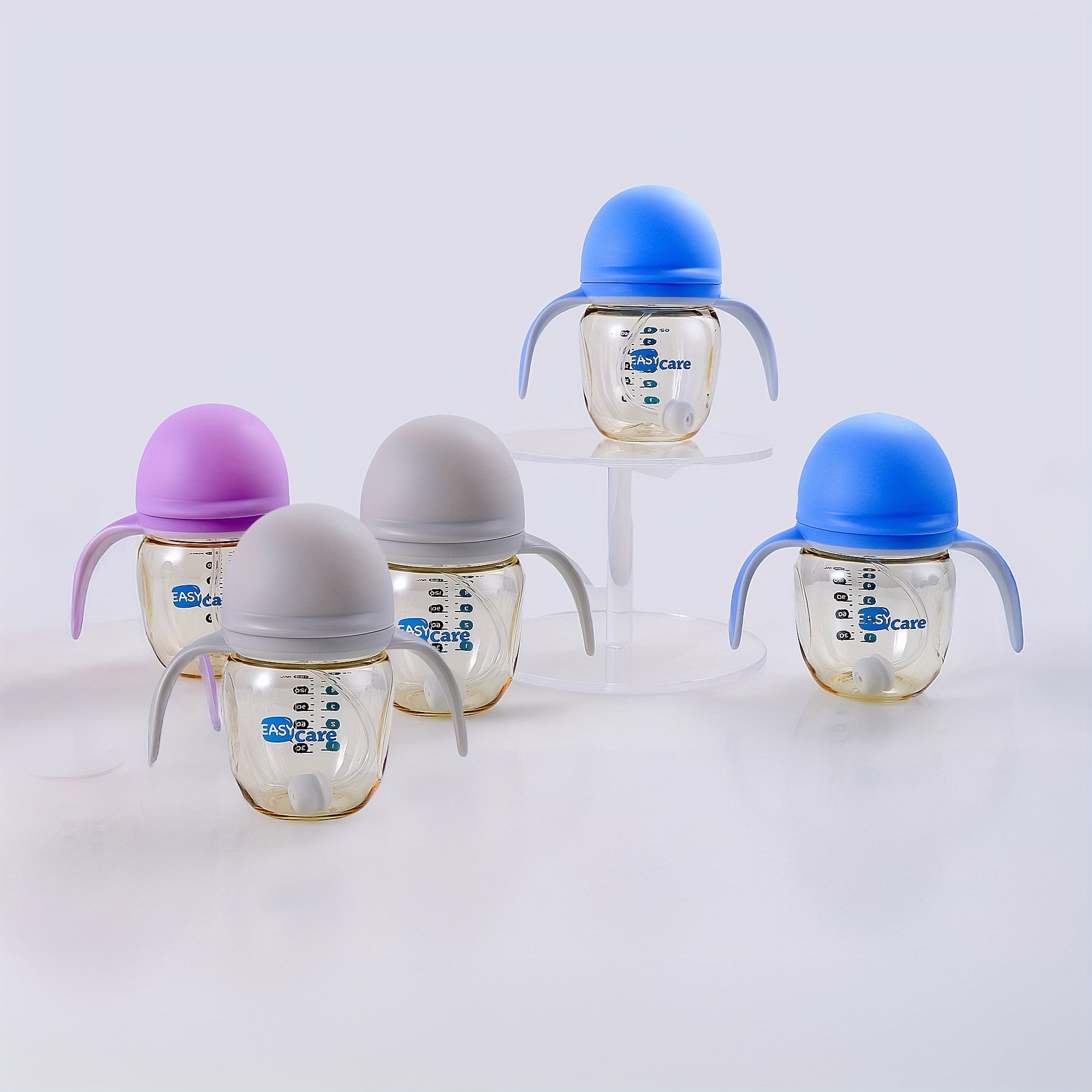 Set of 5 EASYCARE Baby Bottles with a Wide Opening, Suitable for Infants Aged 6-12 Months, 160Ml\u002F5.6Oz Made from Durable PPSU - Convenient, Easy to Hold And Clean Sippy And Straw Cups - Perfect for Baby Showers, Gender Reveal Parties