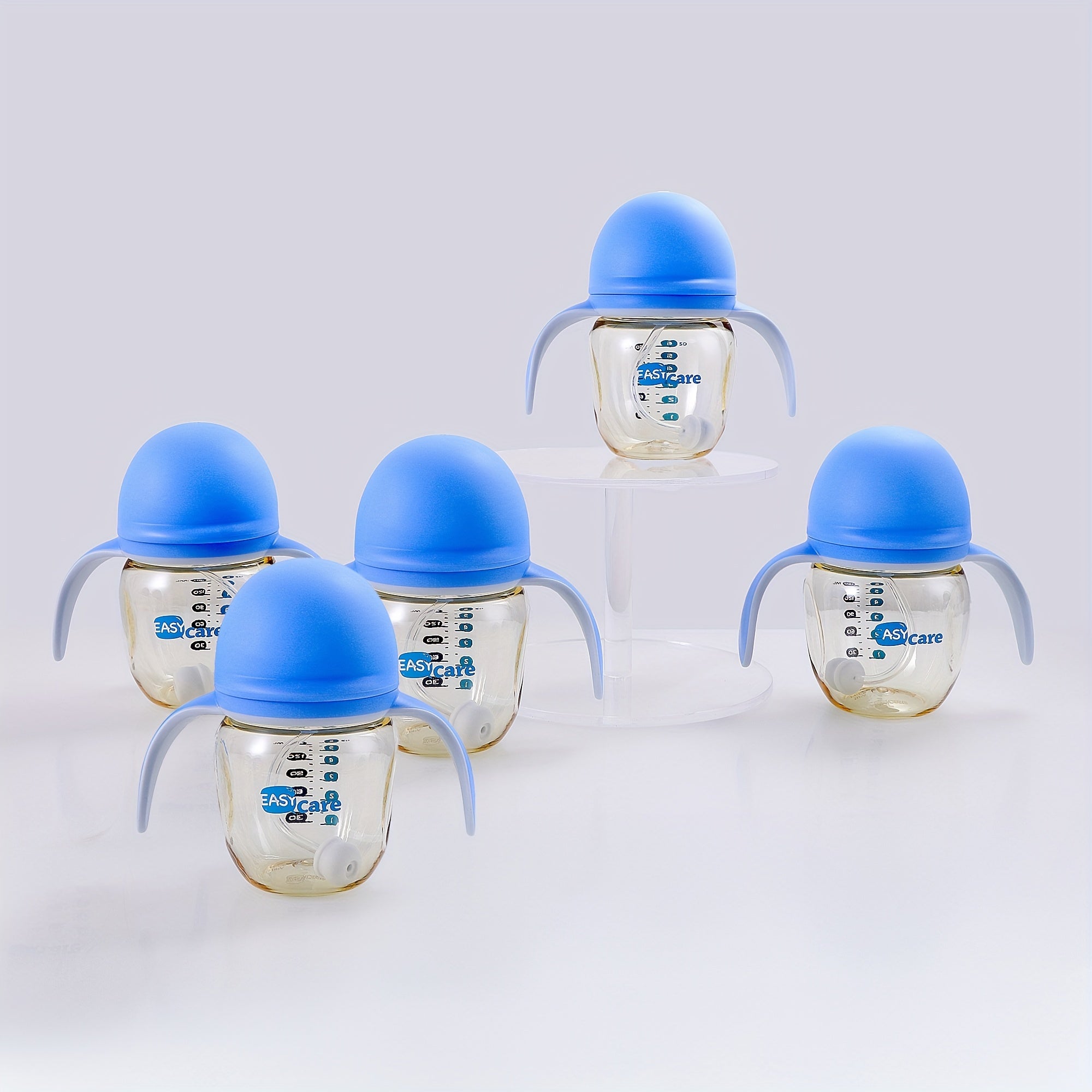 Set of 5 EASYCARE Baby Bottles with a Wide Opening, Suitable for Infants Aged 6-12 Months, 160Ml\u002F5.6Oz Made from Durable PPSU - Convenient, Easy to Hold And Clean Sippy And Straw Cups - Perfect for Baby Showers, Gender Reveal Parties