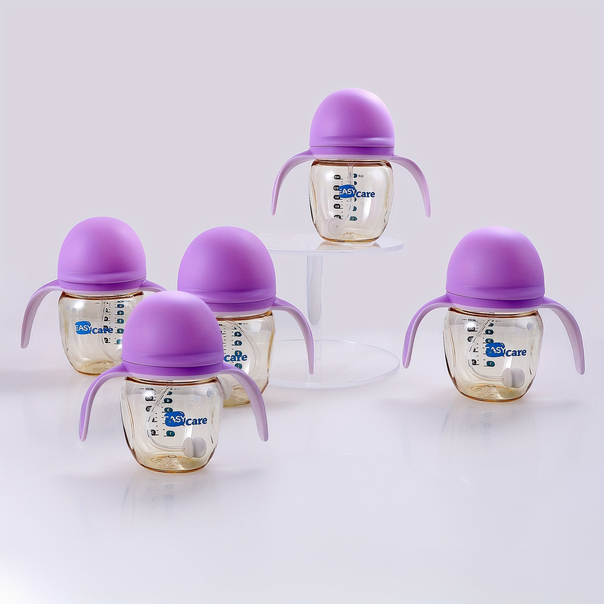 Set of 5 EASYCARE Baby Bottles with a Wide Opening, Suitable for Infants Aged 6-12 Months, 160Ml\u002F5.6Oz Made from Durable PPSU - Convenient, Easy to Hold And Clean Sippy And Straw Cups - Perfect for Baby Showers, Gender Reveal Parties