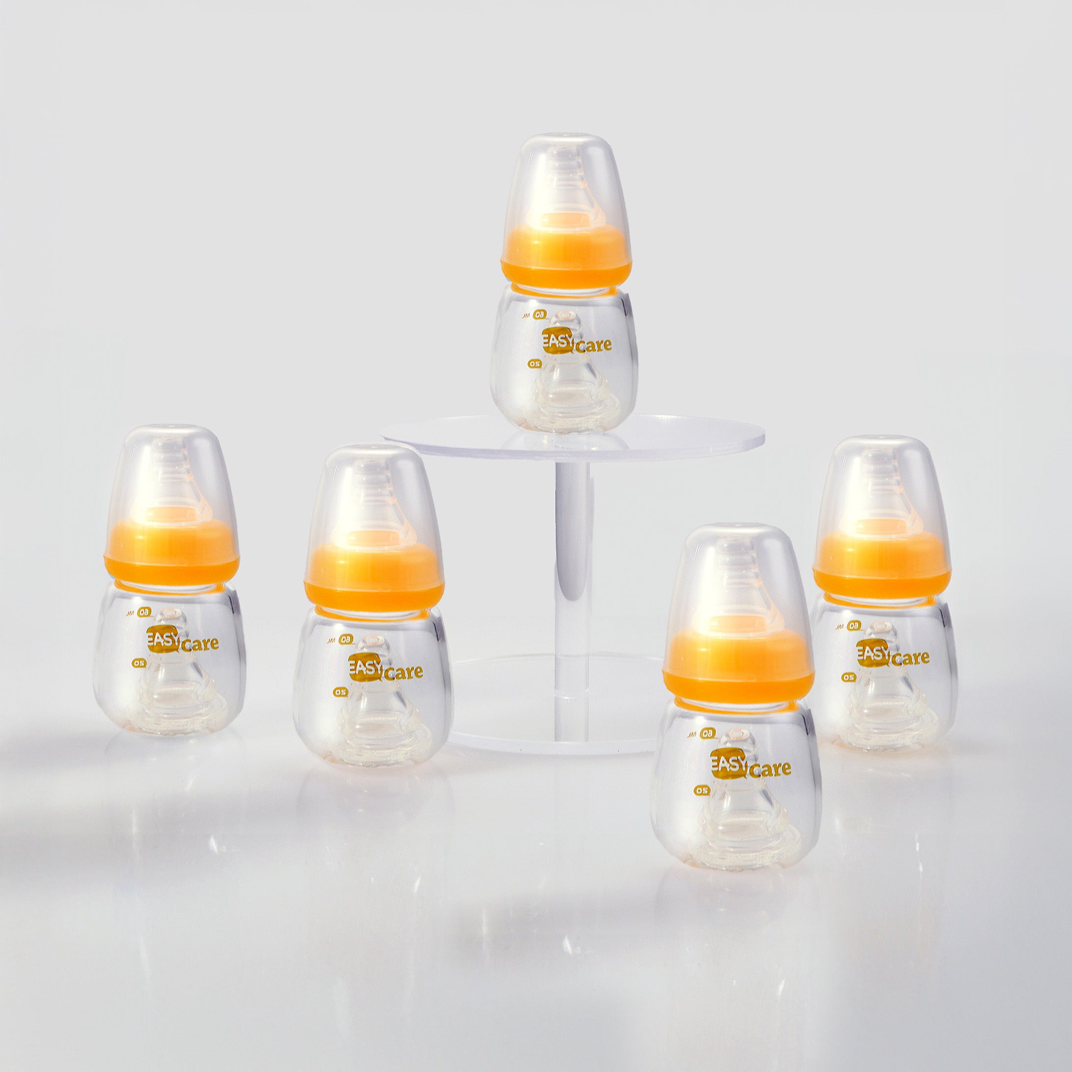 5pcs EASYCARE Glass Baby Bottles with Wide Mouth & Anti-Collapse Nipples, Newborn-riendly Handle, 2 Nipples (0.0-9.84ft) + 60ml\u002F2.1oz Bottle - Ideal for Breastmilk, Formula, Sippy Cup for Baby Showers, Birthdays, Christmas Gifts (Multicolor